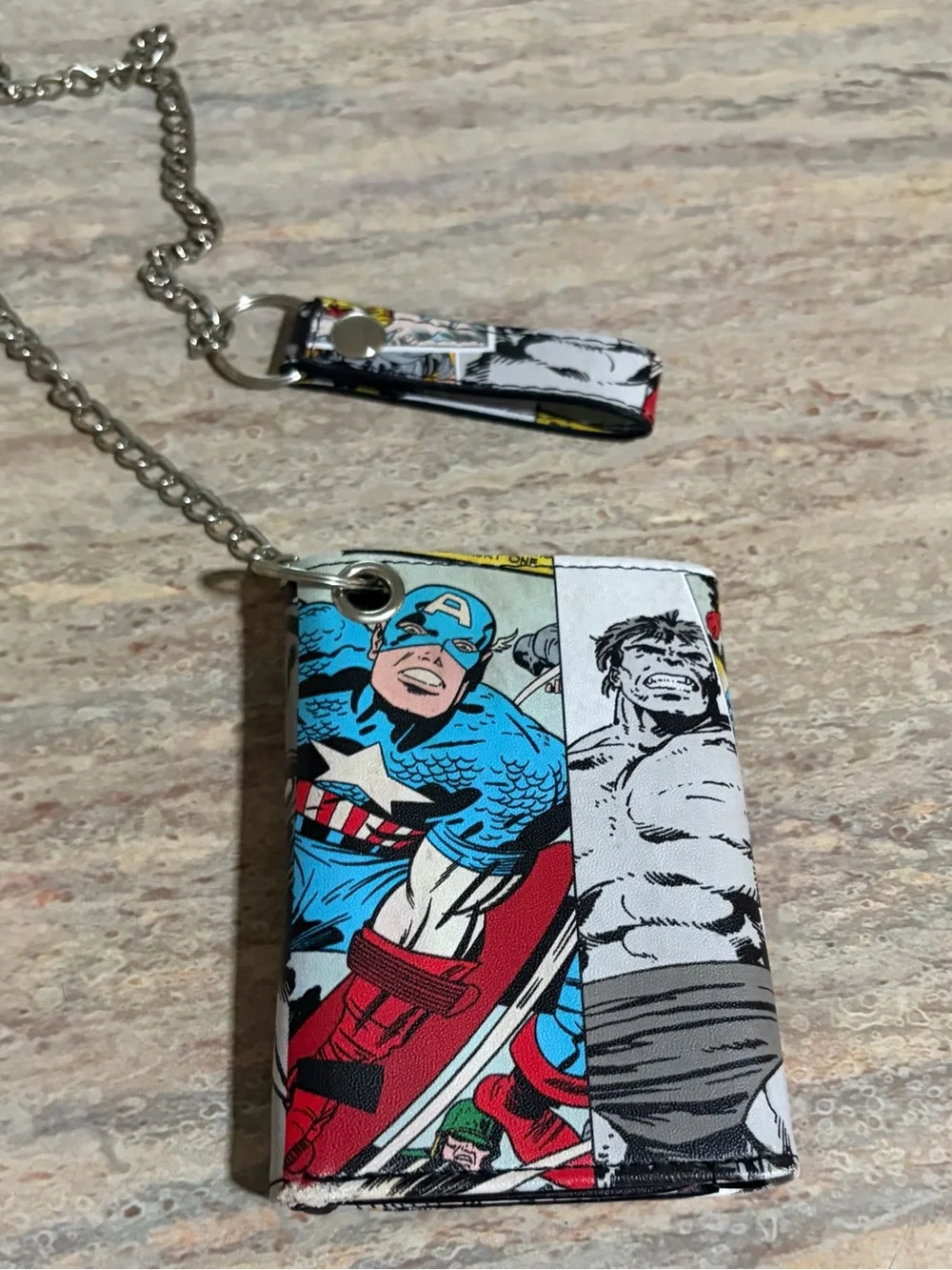 Marvel Comics Superhero Wallet with Chain - Multicolor